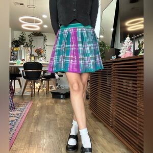 Anthropologie Plaid Skater knit Skirt